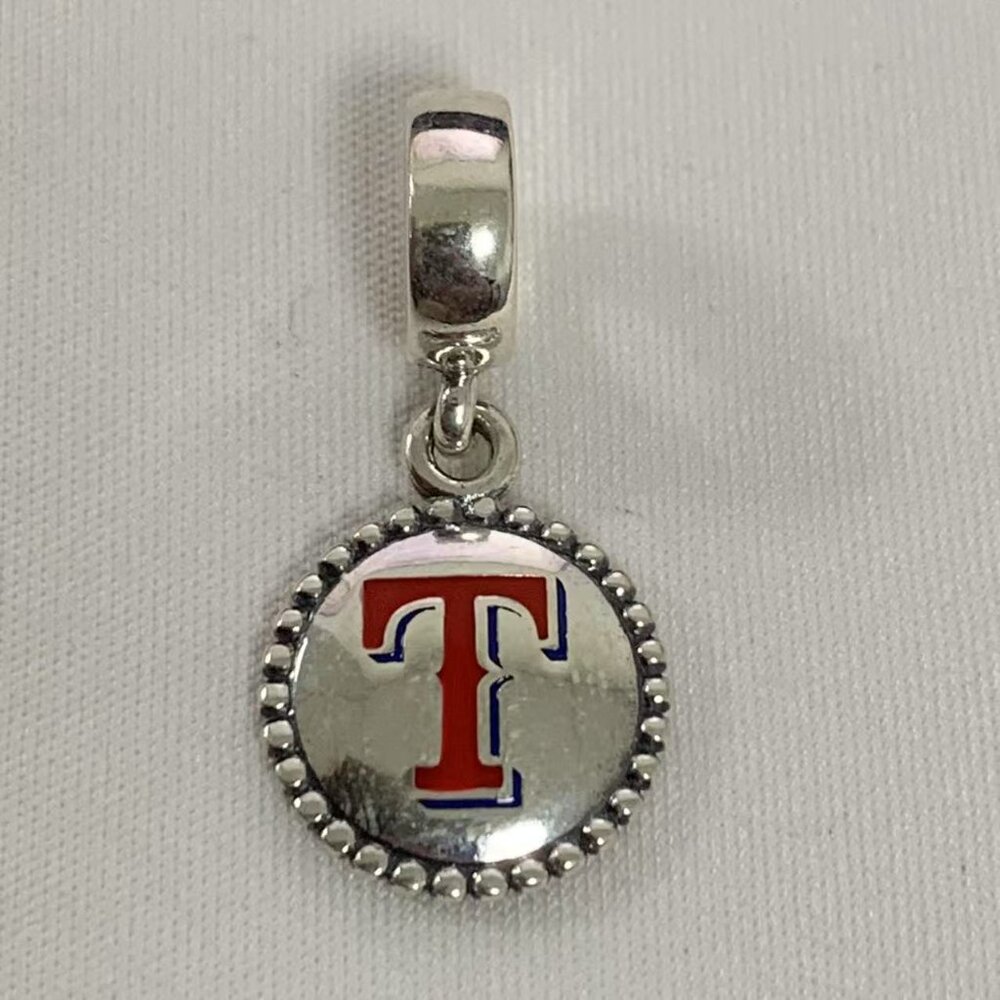 Pandora Texas Rangers Baseball Charm Pendant, S925 Silver Jewelry